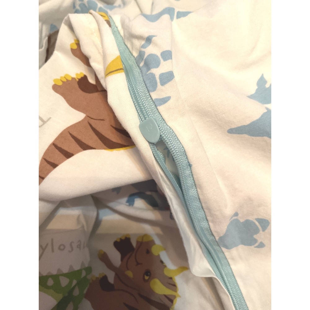Dinosaur Print Zippered Duvet Cover Reversible Footprint Pattern Kids Bedding - Picture 5 of 5